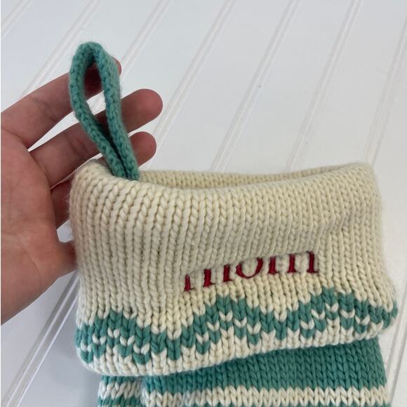 Pottery Barn Snowman Knit Stocking Holidays Mom Monogram - Picture 7 of 9